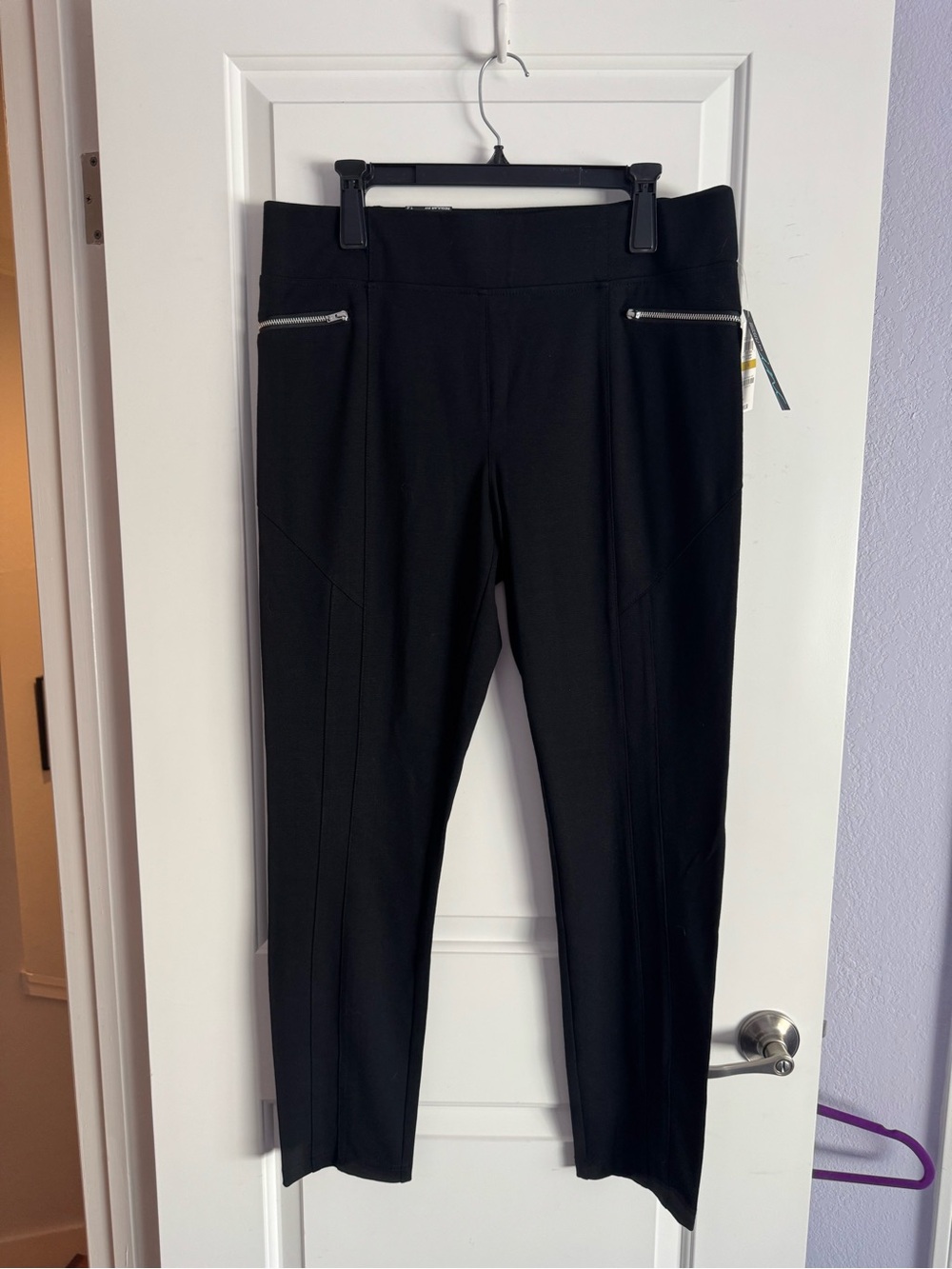 INC, slim blk stretch, ankle, 14, NWT
